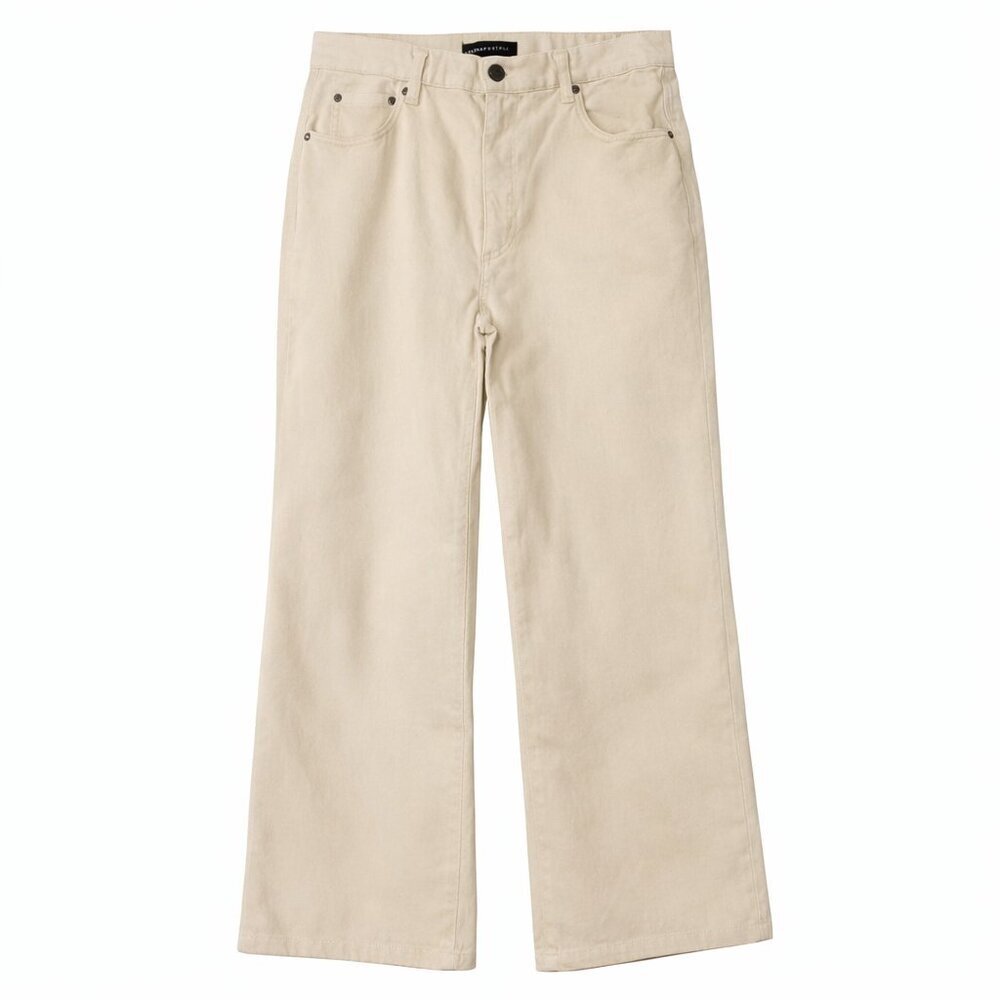 NWT AEROPOSTALE High Rise Wide Leg Corduroy Stretch Cream Pants Size 12